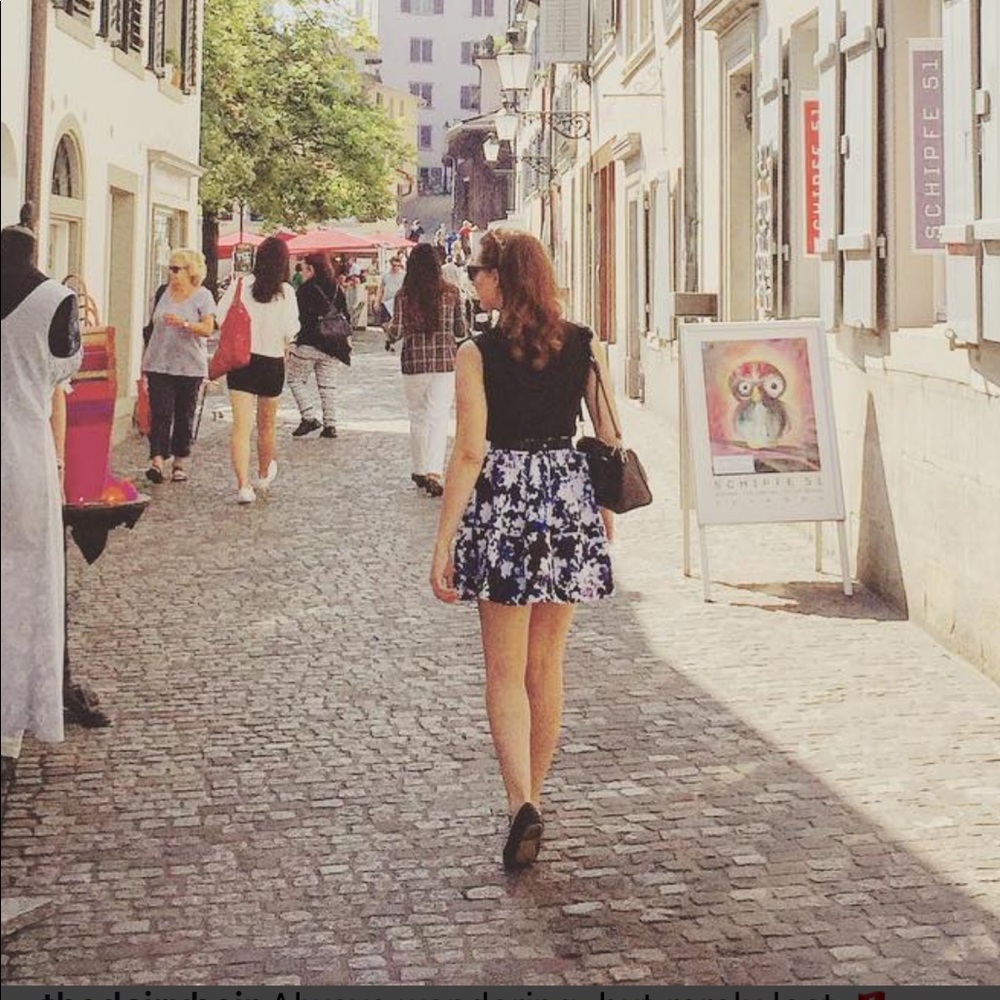 FOR MARIA - EXPRESS Watercolor Hydrangea High Waisted Skirt